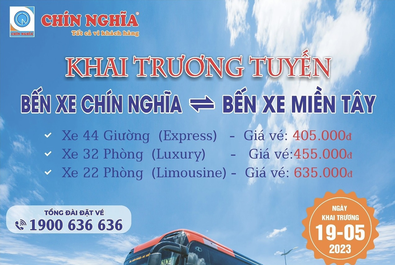 THÔNG BÁO KHAI TRƯƠNG TUYẾN QUẢNG NGÃI - BX MIỀN TÂY